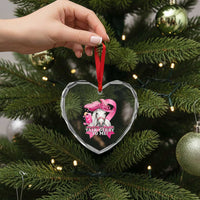 Talk Derby To Me Heart Crystal Glass Ornament Funny Horse Racing Oaks Derby Day Pink Ribbon