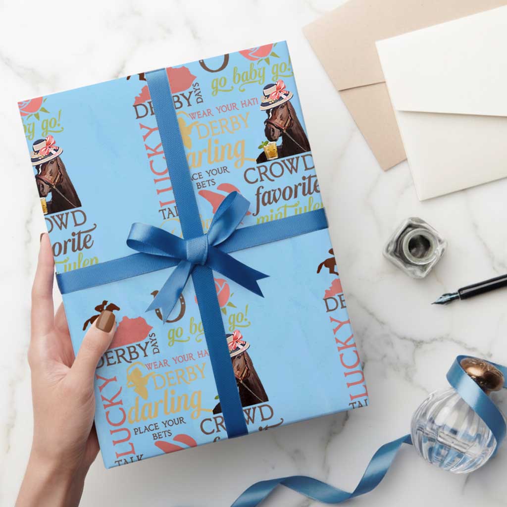Talk Derby To Me Wrapping Paper Roll Horse Riders Ky Racing Day - Wonder Print Shop