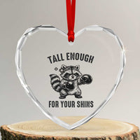 Tall Enough For Your Shins Heart Crystal Glass Ornament Funny Raccoon Boxing Meme