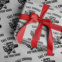 Tall Enough For Your Shins Wrapping Paper Roll Funny Raccoon Boxing Meme