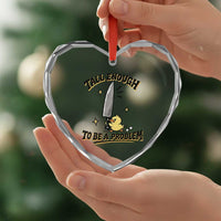 Tall Enough To Be A Problem Funny Duck Heart Crystal Glass Ornament With Giant Knife Meme Humor