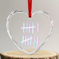 Tally Marks Six Seven Meme Heart Crystal Glass Ornament Glitch Optical Illusion - Wonder Print Shop