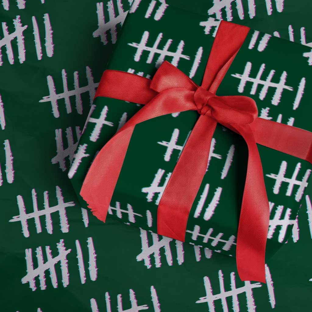 Tally Marks Six Seven Meme Wrapping Paper Roll Glitch Optical Illusion - Wonder Print Shop