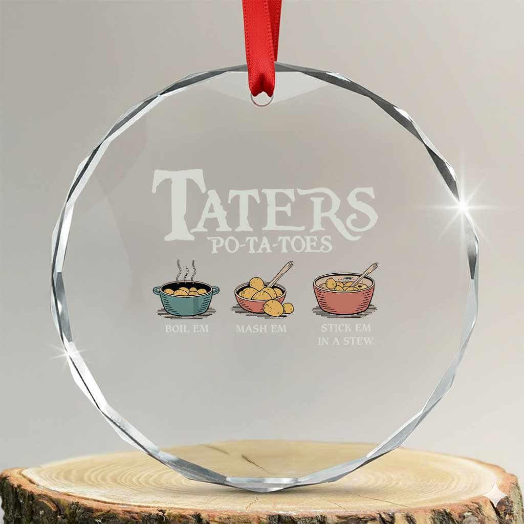 Taters Potatoes Crystal Glass Ornament Funny Movie Fans Holiday Gift - Wonder Print Shop