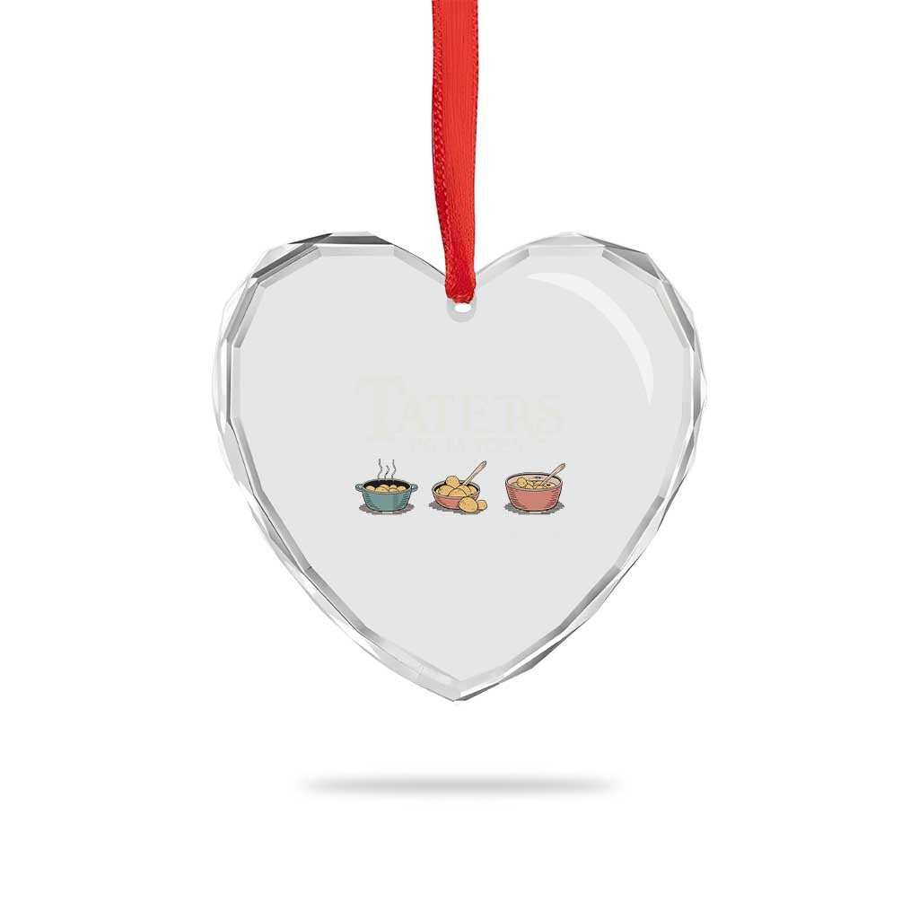 Taters Potatoes Heart Crystal Glass Ornament Funny Movie Fans Holiday Gift - Wonder Print Shop