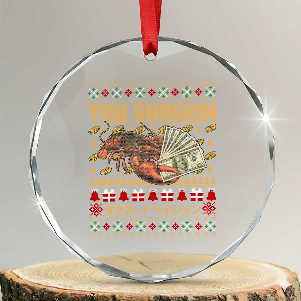 Tax Evasion Lobster Christmas Crystal Glass Ornament Funny Sarcasm Oddly Specific Meme - Wonder Print Shop