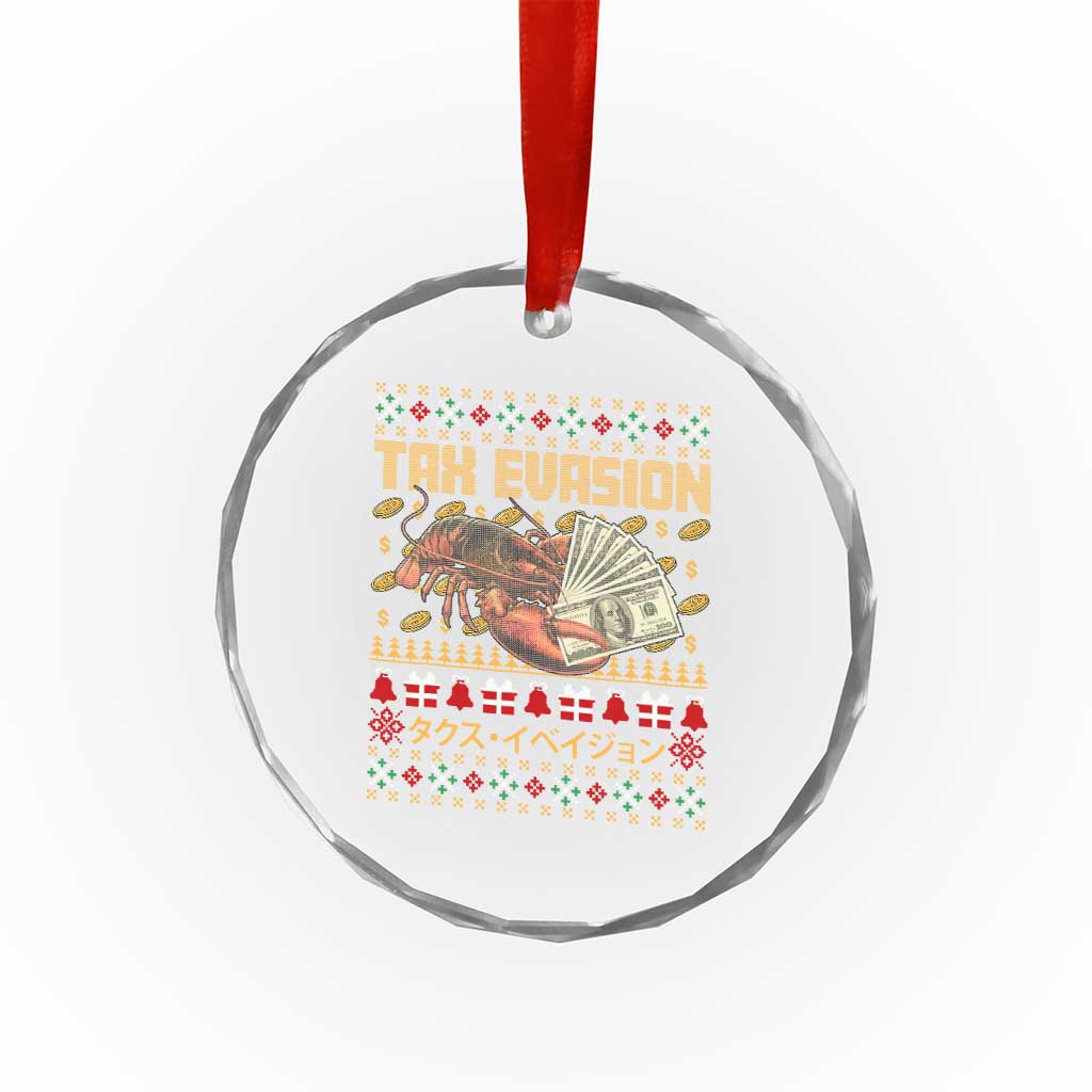 Tax Evasion Lobster Christmas Crystal Glass Ornament Funny Sarcasm Oddly Specific Meme - Wonder Print Shop