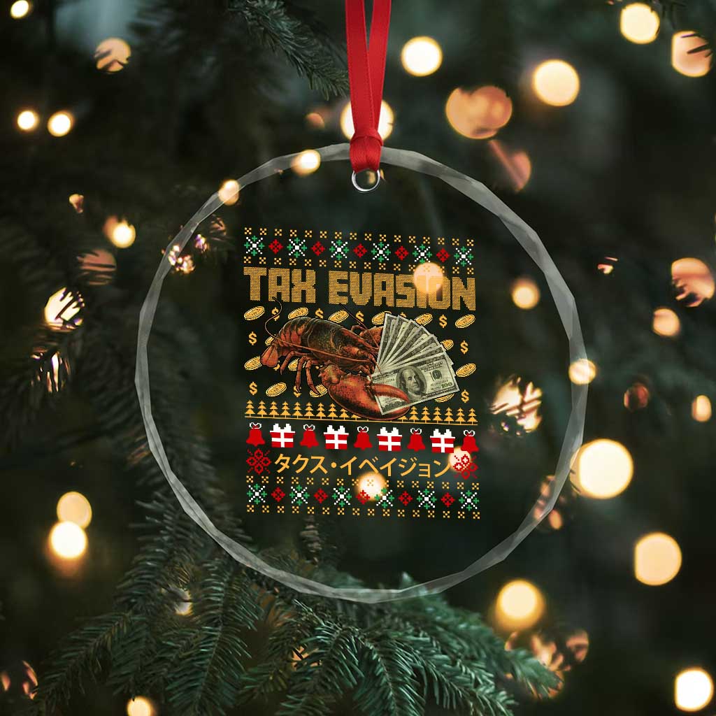 Tax Evasion Lobster Christmas Crystal Glass Ornament Funny Sarcasm Oddly Specific Meme - Wonder Print Shop
