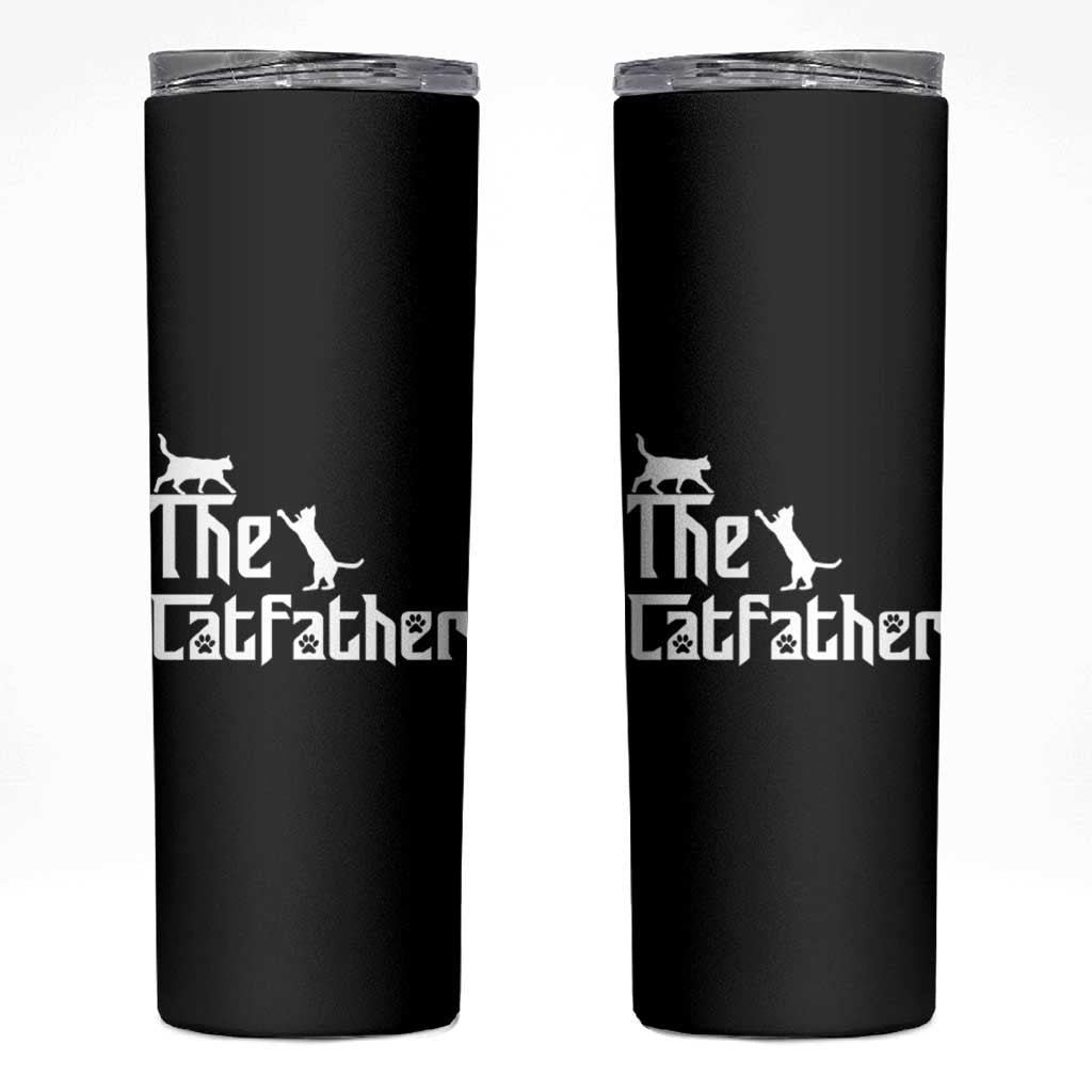 Funny Cat Dad Skinny Tumbler The Catfather - Wonder Print Shop