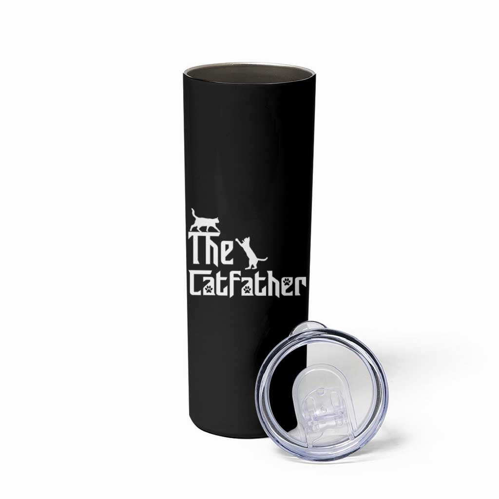 Funny Cat Dad Skinny Tumbler The Catfather - Wonder Print Shop