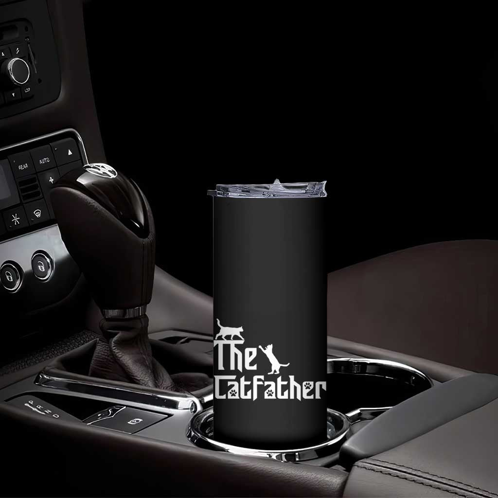 Funny Cat Dad Skinny Tumbler The Catfather - Wonder Print Shop