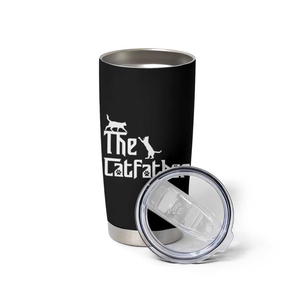 Funny Cat Dad Tumbler Cup The Catfather - Wonder Print Shop
