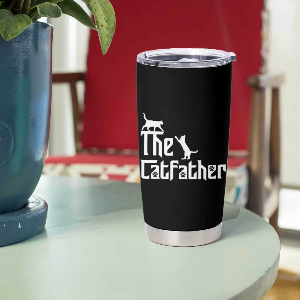 Funny Cat Dad Tumbler Cup The Catfather - Wonder Print Shop