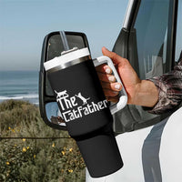 Funny Cat Dad Tumbler With Handle The Catfather - Wonder Print Shop