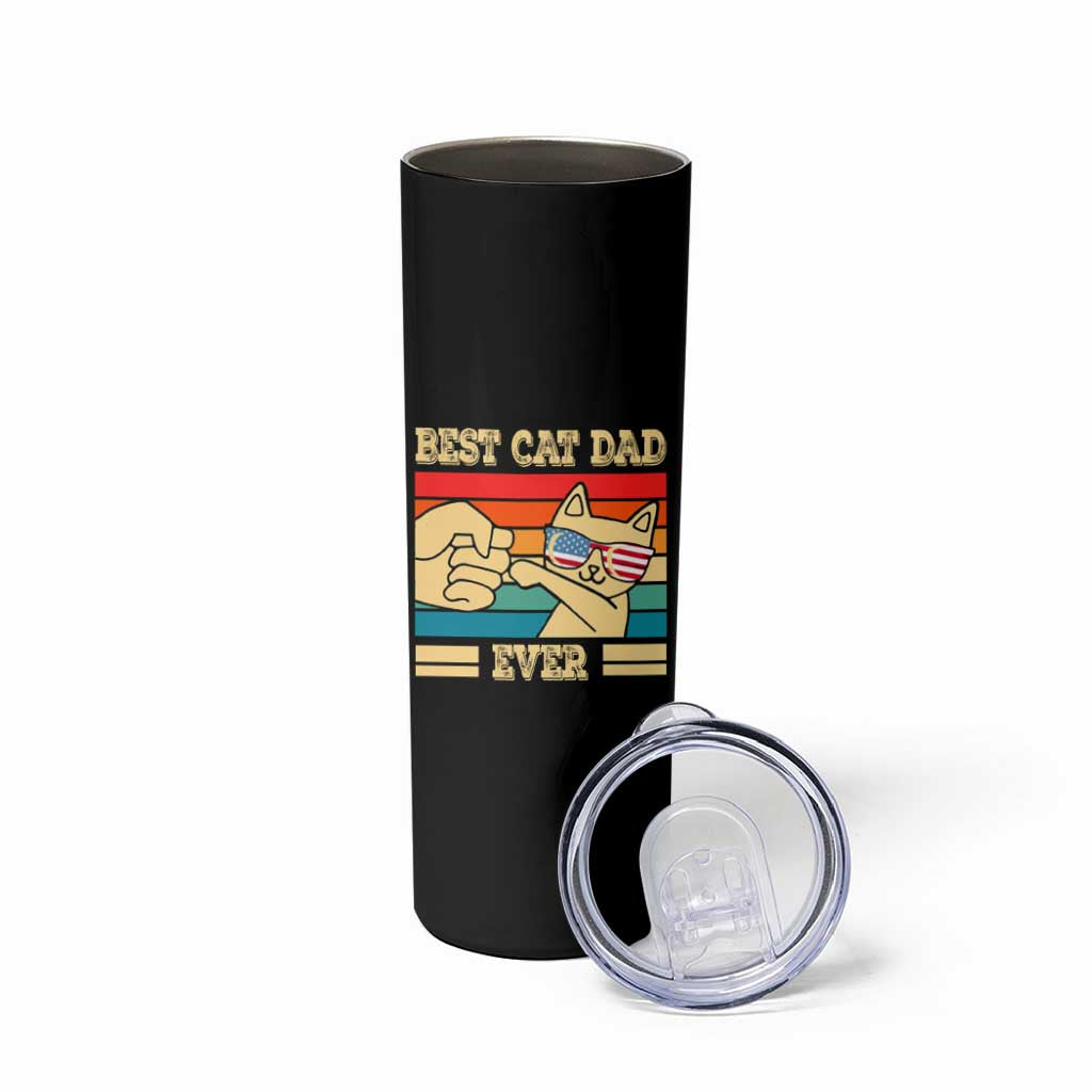 Best Cat Dad Ever Skinny Tumbler The Man The Myth The Legend American Paw Flag - Wonder Print Shop
