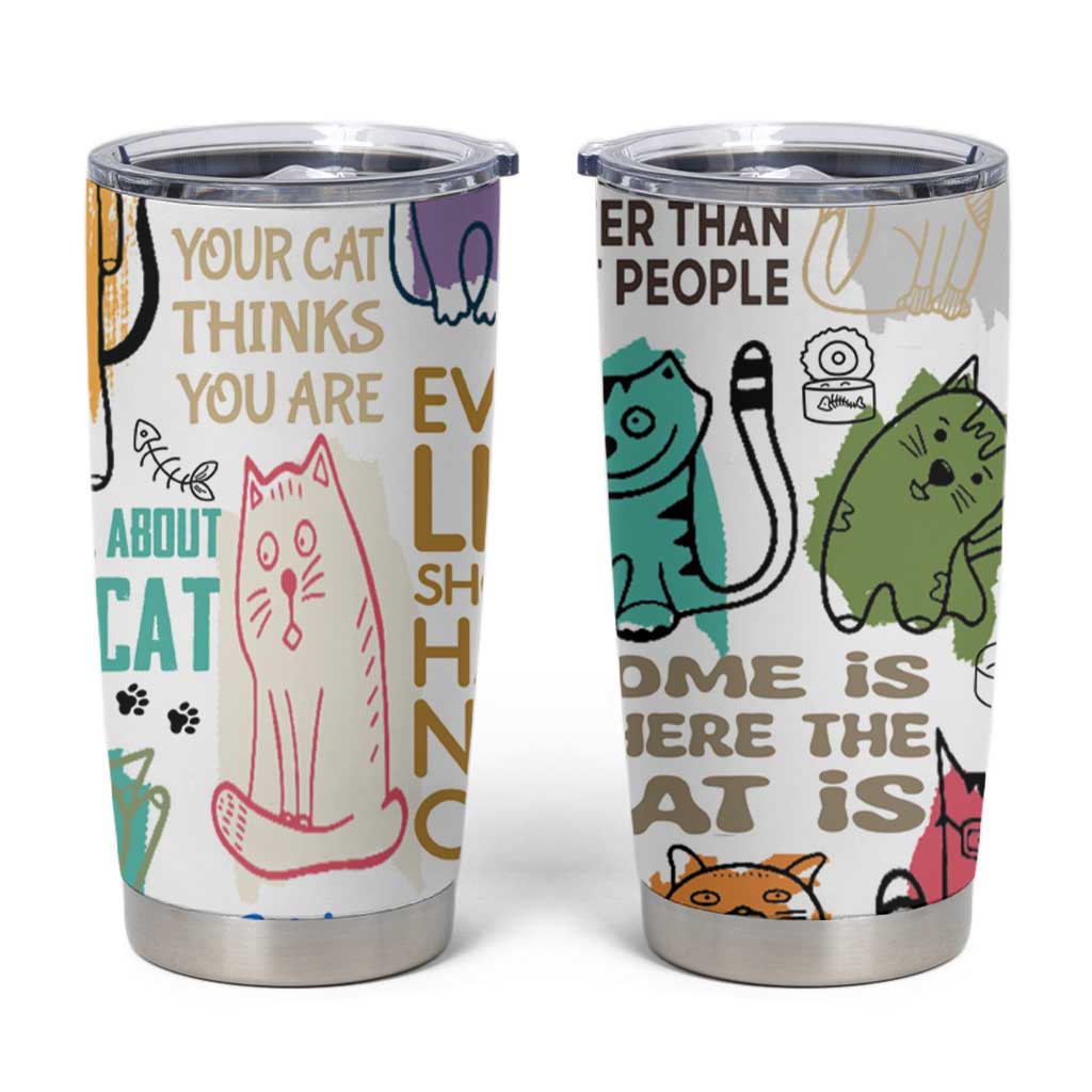 Cute Cat Graphic Tumbler Cup Funny Cat Lover Sayings - Wonder Print Shop