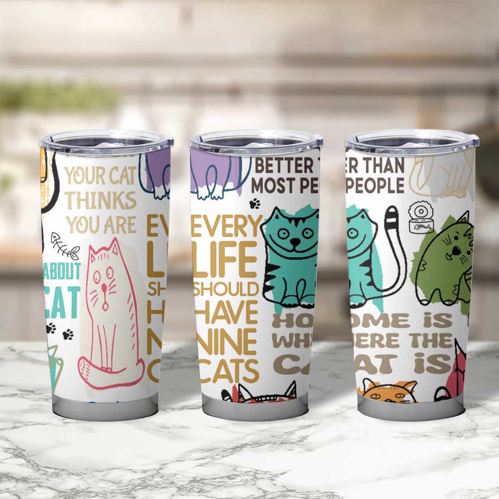 Cute Cat Graphic Tumbler Cup Funny Cat Lover Sayings - Wonder Print Shop