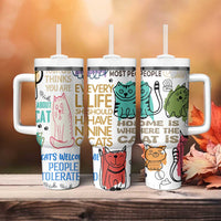 Cute Cat Graphic Tumbler With Handle Funny Cat Lover Sayings - Wonder Print Shop