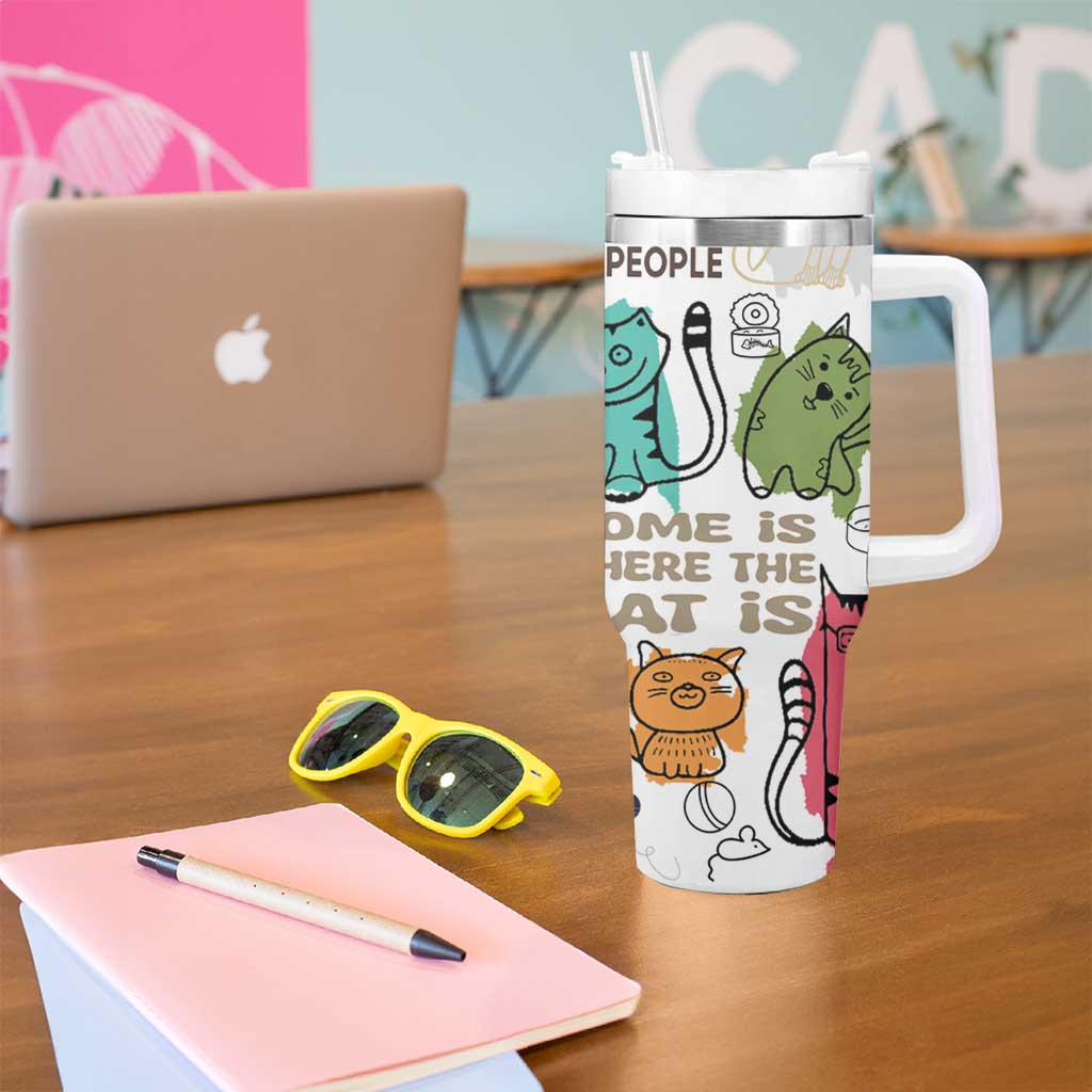 Cute Cat Graphic Tumbler With Handle Funny Cat Lover Sayings - Wonder Print Shop