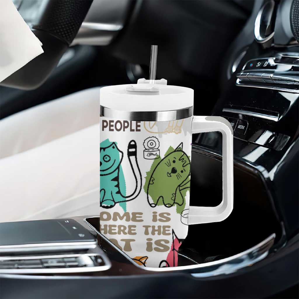 Cute Cat Graphic Tumbler With Handle Funny Cat Lover Sayings - Wonder Print Shop