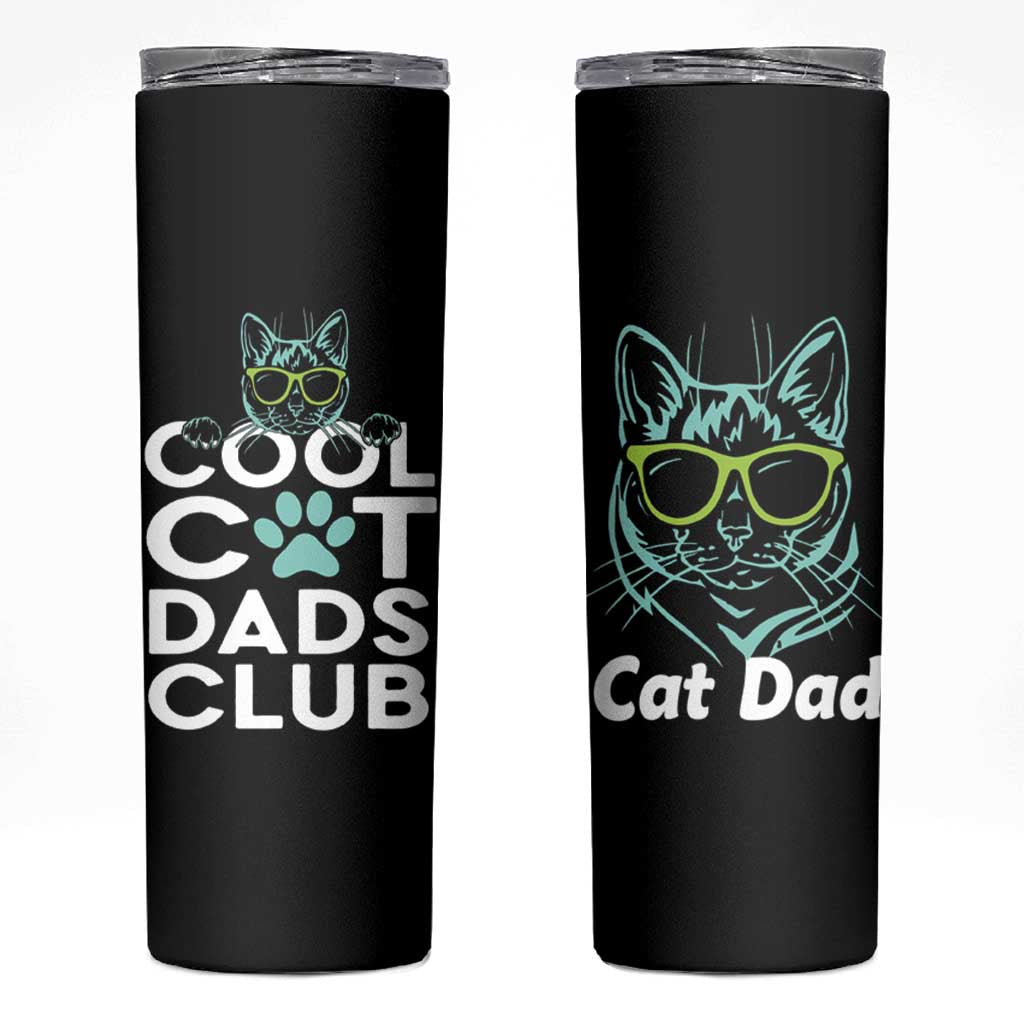 Funny Cat Dad Skinny Tumbler Cool Cat Dads Club - Wonder Print Shop