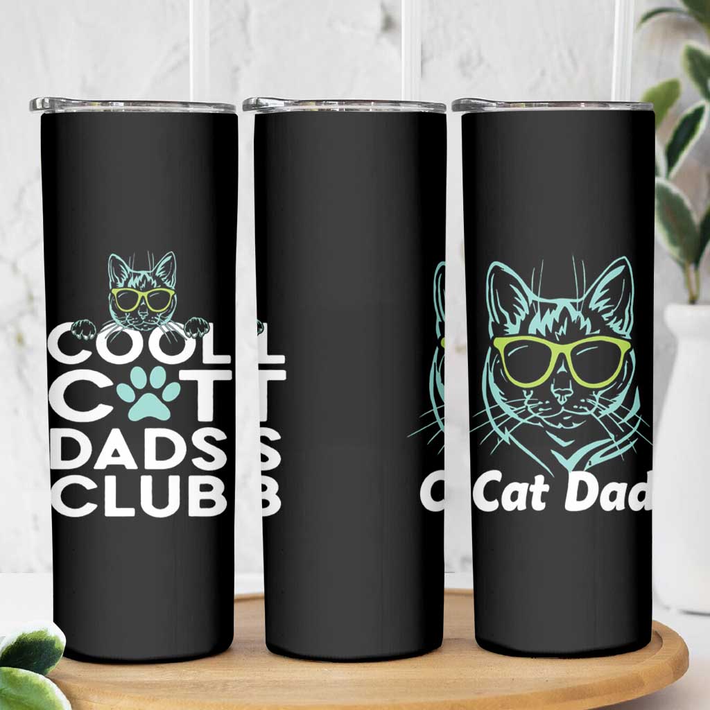 Funny Cat Dad Skinny Tumbler Cool Cat Dads Club - Wonder Print Shop