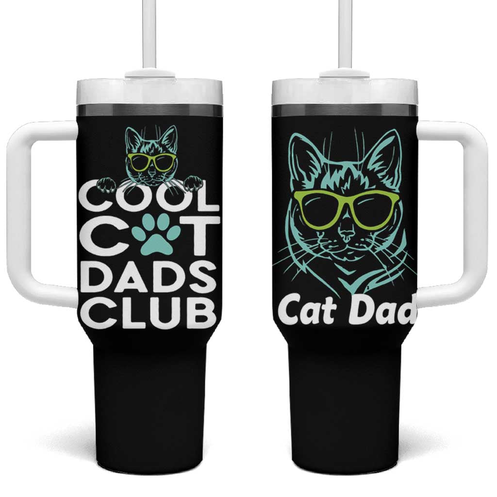 Funny Cat Dad Tumbler With Handle Cool Cat Dads Club - Wonder Print Shop