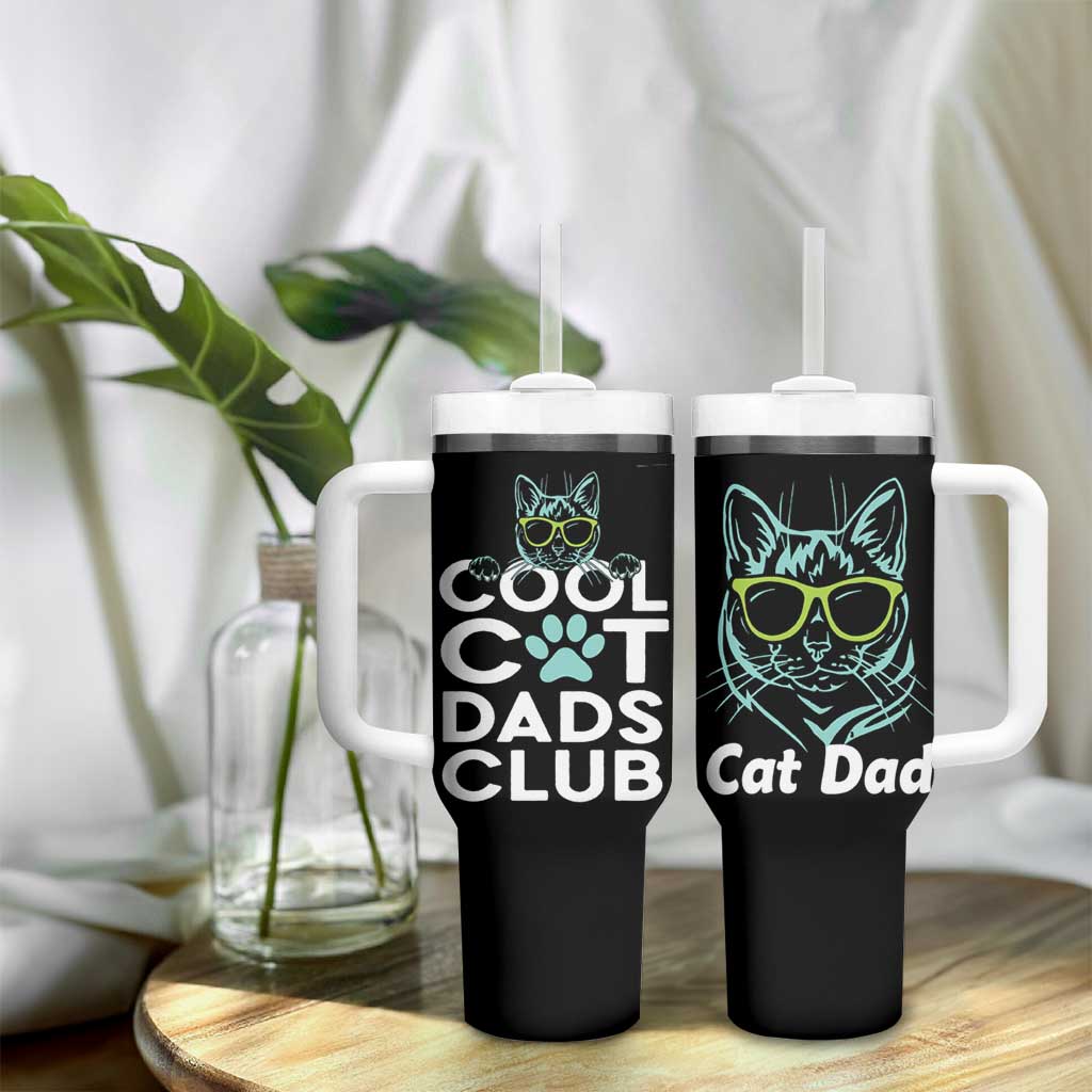 Funny Cat Dad Tumbler With Handle Cool Cat Dads Club - Wonder Print Shop