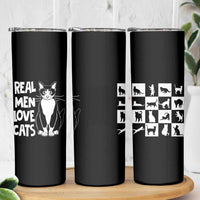 Funny Cat Dad Skinny Tumbler Real Men Love Cats Retro Vintage - Wonder Print Shop