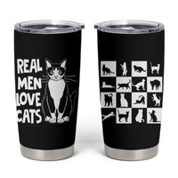 Funny Cat Dad Tumbler Cup Real Men Love Cats Retro Vintage - Wonder Print Shop