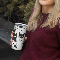 Funny Black Cat Tumbler Cup It's Fine I'm Fine Everything Is Fine Burnt Cat Meme - Wonder Print Shop