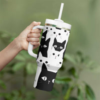 Funny Black Cat Tumbler With Handle It's Fine I'm Fine Everything Is Fine Burnt Cat Meme - Wonder Print Shop