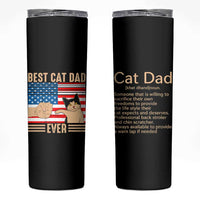 Funny Cat Dad Skinny Tumbler Best Cat Dad Ever Definition American Flag Fist Bump - Wonder Print Shop