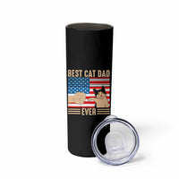 Funny Cat Dad Skinny Tumbler Best Cat Dad Ever Definition American Flag Fist Bump - Wonder Print Shop