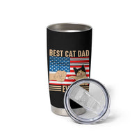 Funny Cat Dad Tumbler Cup Best Cat Dad Ever Definition American Flag Fist Bump - Wonder Print Shop