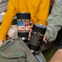 Funny Cat Dad Tumbler Cup Best Cat Dad Ever Definition American Flag Fist Bump - Wonder Print Shop