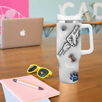Personalized Dog Dad 3D Inflated Effect Printed Tumbler With Handle Custom Dogs Name Best Dog Dad Ever Fist Bump - Wonder Print Shop