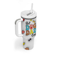 Personalized Dog Dad 3D Inflated Effect Printed Tumbler With Handle Custom Dogs Photo Best Dog Dad Ever Thanks For Belly Rubs And Picking Up My Poop - Wonder Print Shop