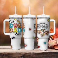 Personalized Dog Dad 3D Inflated Effect Printed Tumbler With Handle Custom Dogs Photo Best Dog Dad Ever Thanks For Belly Rubs And Picking Up My Poop - Wonder Print Shop