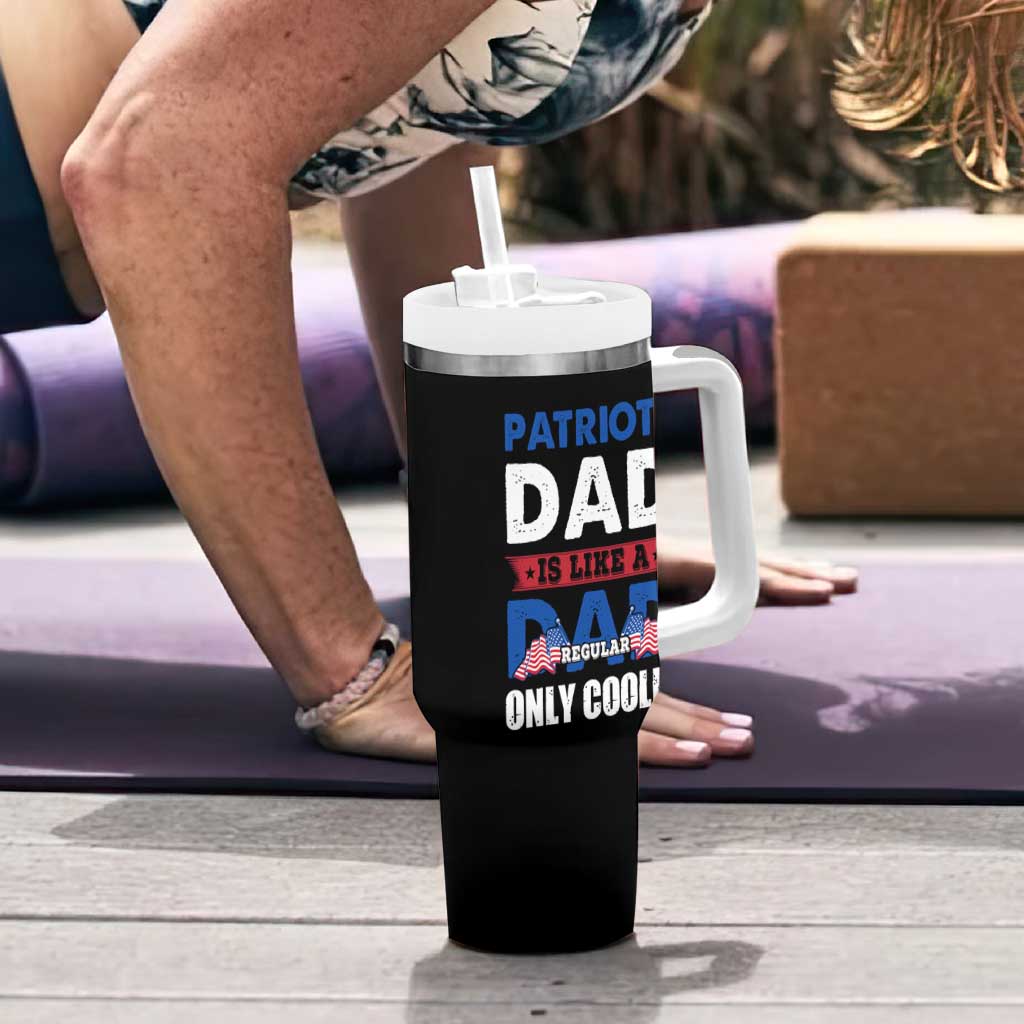 Patriots Dad Tumbler With Handle Like A Regular Dad Only Cooler Patriotic Papa US Flag - Wonder Print Shop