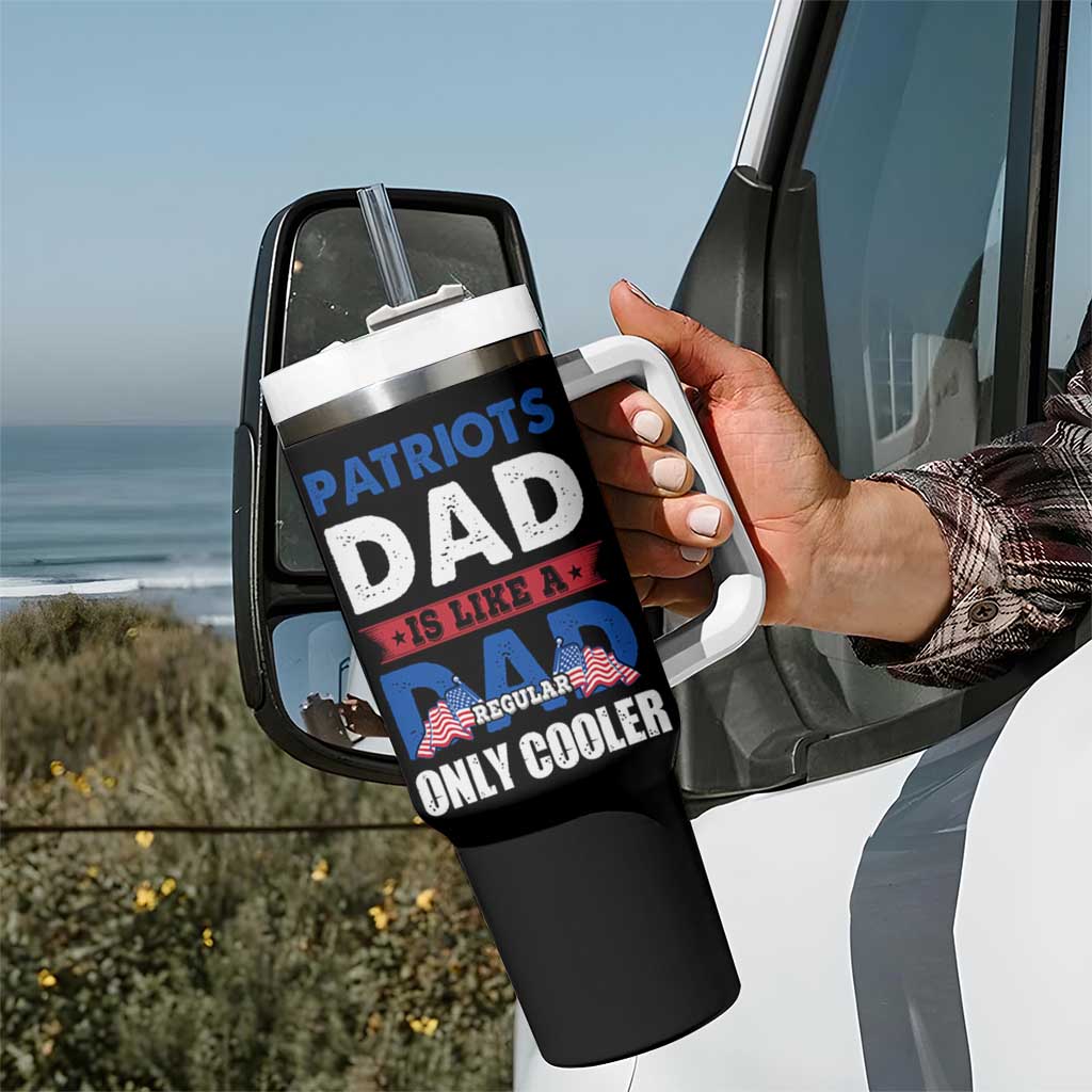 Patriots Dad Tumbler With Handle Like A Regular Dad Only Cooler Patriotic Papa US Flag - Wonder Print Shop