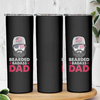 Bearded Dad Skinny Tumbler Cool Patriotic American Papa US Flag Vintage - Wonder Print Shop