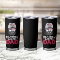 Bearded Dad Tumbler Cup Cool Patriotic American Papa US Flag Vintage - Wonder Print Shop