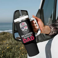Bearded Dad Tumbler With Handle Cool Patriotic American Papa US Flag Vintage - Wonder Print Shop
