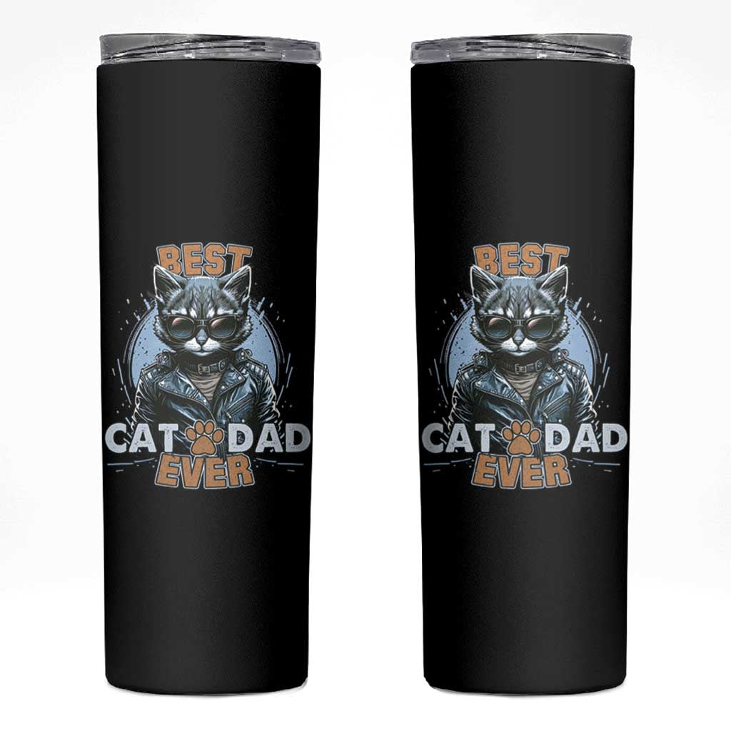 Cool Cat Dad Skinny Tumbler Best Cat Dad Ever Father's Day - Wonder Print Shop