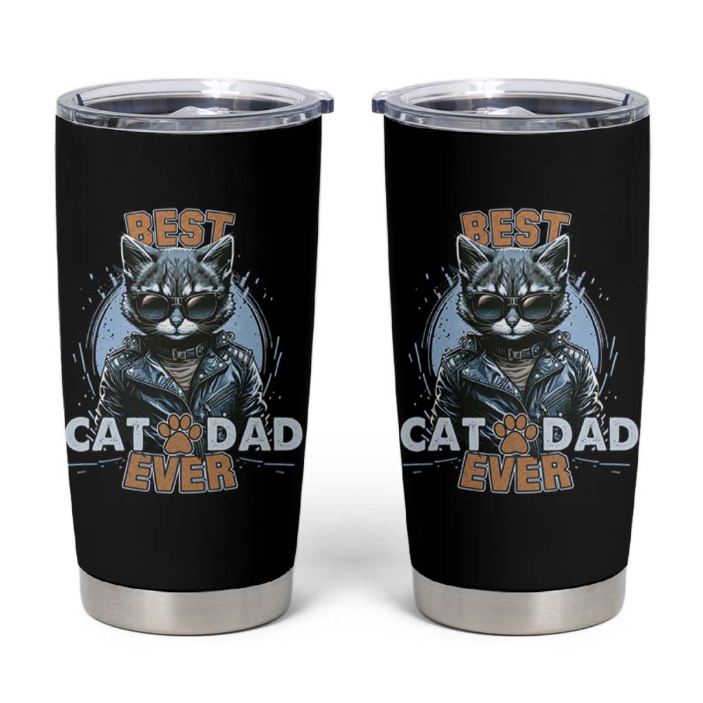 Cool Cat Dad Tumbler Cup Best Cat Dad Ever Father's Day - Wonder Print Shop