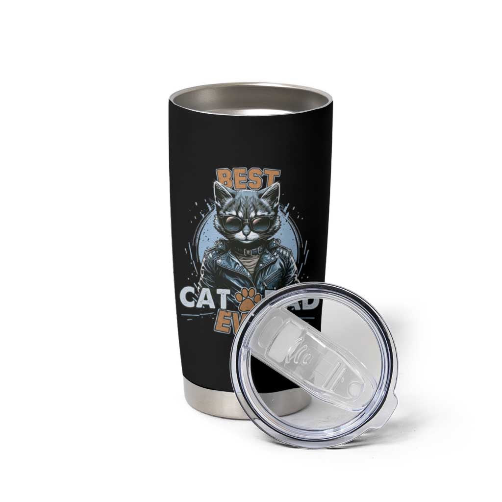 Cool Cat Dad Tumbler Cup Best Cat Dad Ever Father's Day - Wonder Print Shop