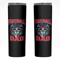 Football Dad Skinny Tumbler Skull With Helmet Rugby Father's Day - Wonder Print Shop