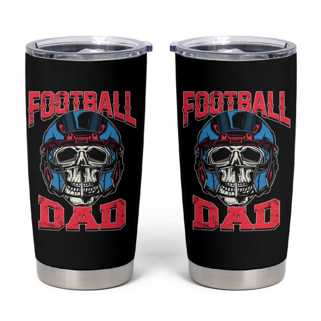 Football Dad Tumbler Cup Skull With Helmet Rugby Father's Day - Wonder Print Shop