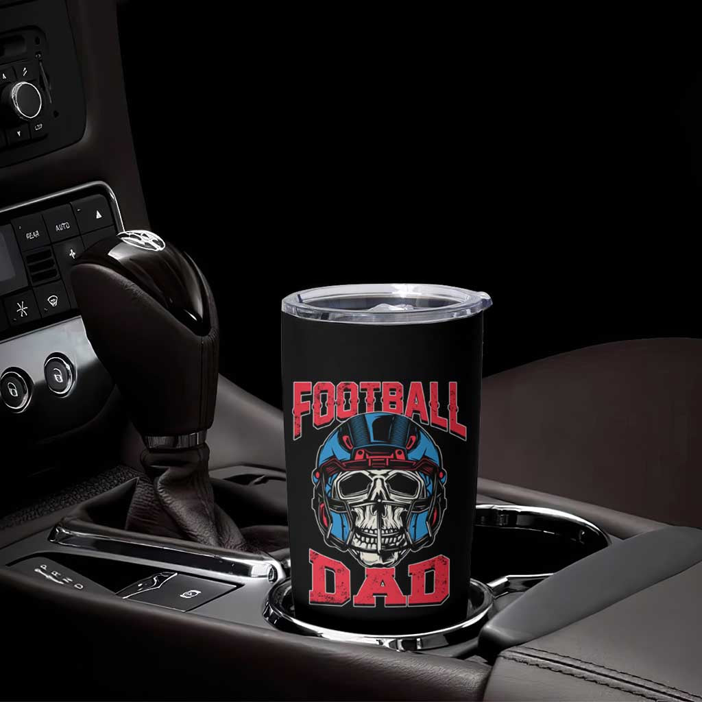 Football Dad Tumbler Cup Skull With Helmet Rugby Father's Day - Wonder Print Shop